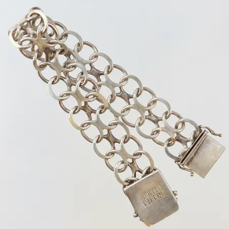 Armband X-länk längd 19,5cm bredd 17mm Silver 925/1000.  Vikt: 27 g