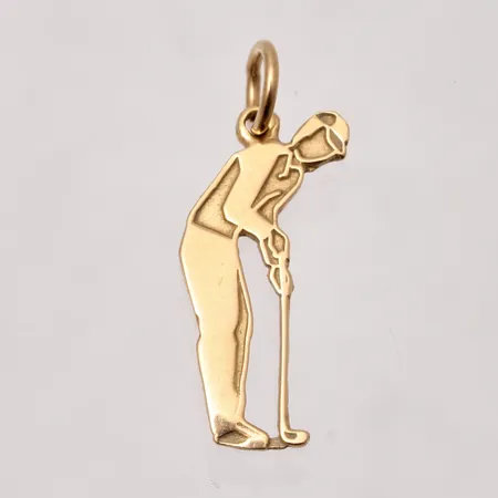 Hänge mått 8,5x24,3mm, golfare, Bronsil, 18K, 1,11g.