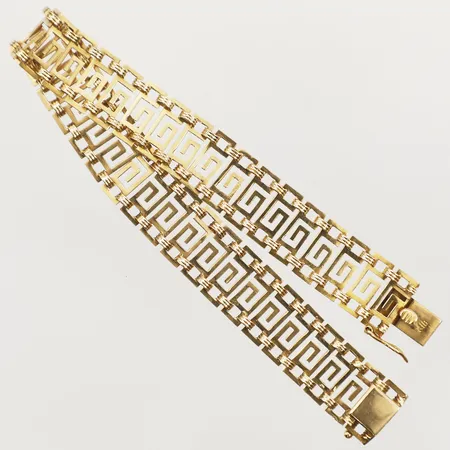 Armband längd 18cm, bredd 12mm, bucklig, 18K Vikt: 14,7 g