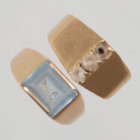 2 Ringar med sten defekta 18K 5,3g.