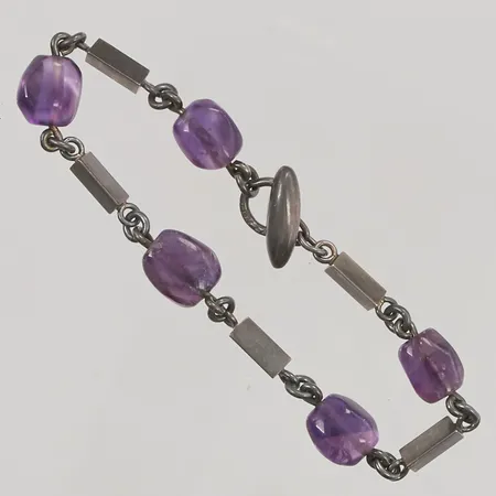 Armband Saarela Arvo 20cm bredd 4-10mm ametister 830/1000 Silver 16,8g.