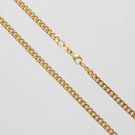 Kedja Pansar, längd ca 45,5cm, bredd 3,5mm, ihålig, Italienska stämplar, 18K Vikt: 9,5 g