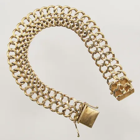 Armband Fiskben längd 20,5cm, bredd 13,3mm, Ädelsmycken Aktiebolag år 1960, 18K Vikt: 38,6 g