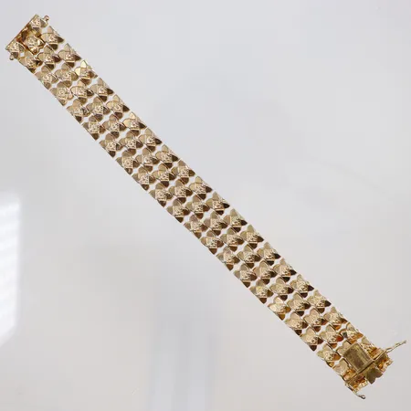 Armband mönstrat 20cm bredd 18mm 18K Vikt: 34,4 g