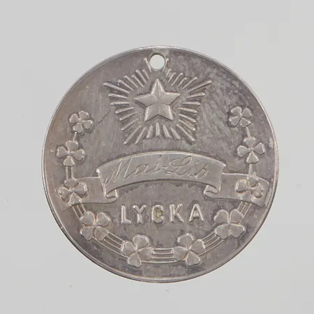 Hänge "Lycka" 21mm gravyr 830/1000 Silver 5,5g.