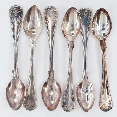 Sex skedar längd 11cm Silver 830/1000.  Vikt: 83,3 g