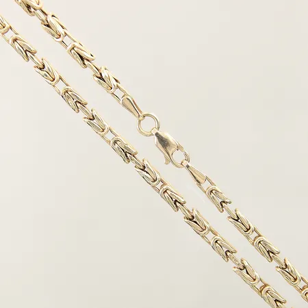 Kedja Kejsar längd 61cm bredd 3,1mm något skeva länkar, ihålig, 14K  Vikt: 12,8 g