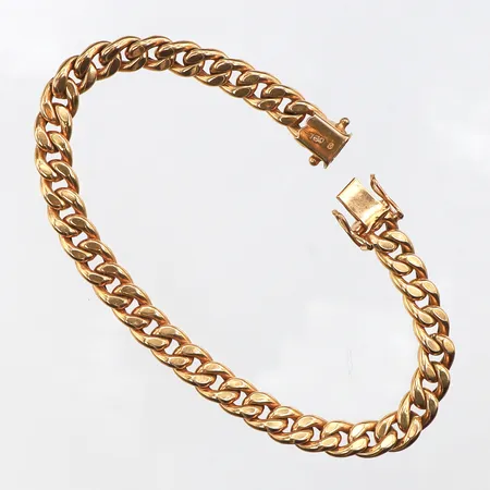 Armband Pansar (ihåligt),trögt lås,längd ca 19 cm,bredd 6.5 mm,18k. Vikt: 10,8 g