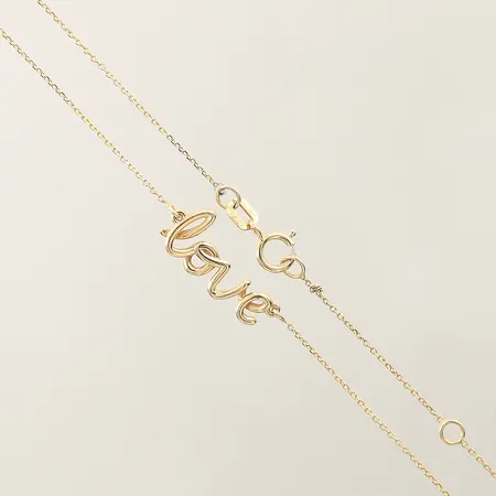 Kedja Ankar  med integrerat hänge love Guldfynd, längd 43,5-46,5cm bredd 0,4-0,7mm 18K Vikt: 1,6 g