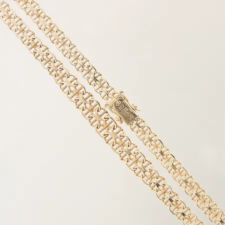 Collier doserad X-länk med stav längd 45cm bredd 5,6-7,8mm 18K  Vikt: 16,7 g