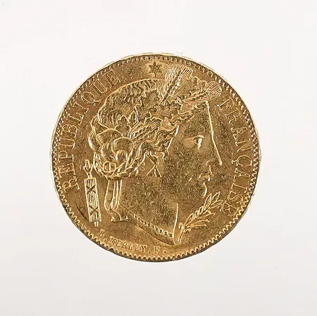 Mynt 20 Franc Ceres 1850 Ø21mm 21,6k 6,4g Vikt: 6,4 g