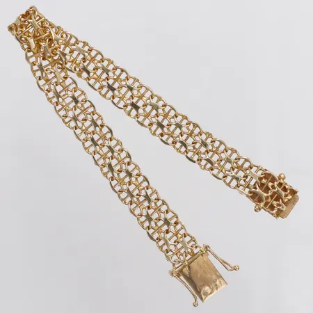 Armband X-länk med stav längd 17,5cm bredd 9mm, 18K Vikt: 13,1 g