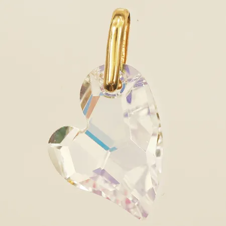 Hänge hjärta med plaststen längd 24mm inkl ögla, bredd 12,4mm, GHA 18K Vikt: 1,3 g