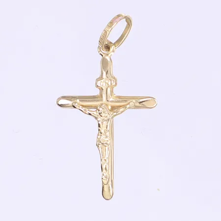 Hänge krucifix längd 30mm bredd 15mm 14K Vikt: 0,5 g