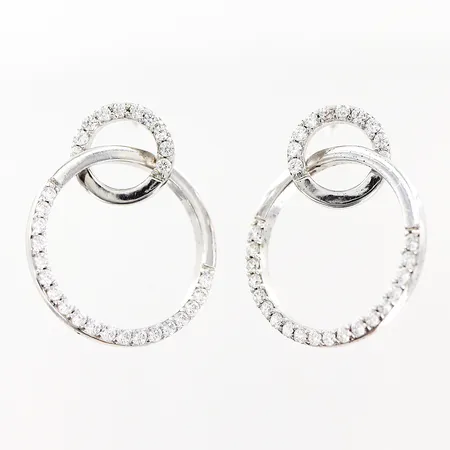 Örhängen Guldfynd vita stenar 23mm, silver 925/1000  Vikt: 3,1 g