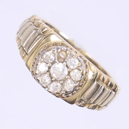 Ring med vita stenar stl:18½ defekt saknar sten 14K  Vikt: 5 g