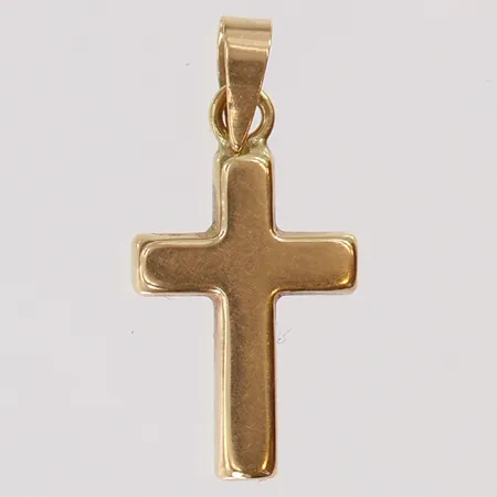 Hänge Kors 21x10,5mm ink ögla ihålig 18K.  Vikt: 0,8 g