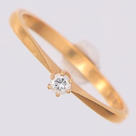 Ring diamant 1 x ca0,07ct Guldfynd stl:17½, 18K Vikt: 2 g