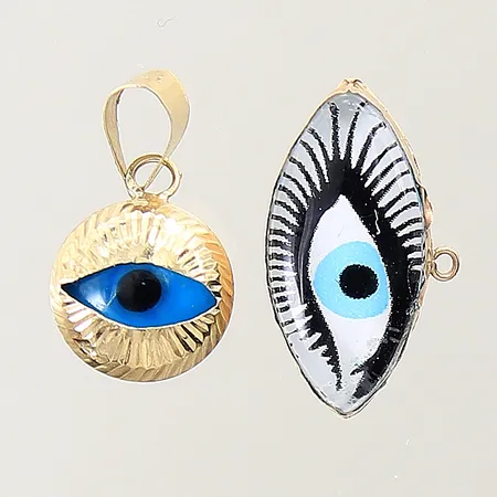 2 hängen stenar buckliga ögla saknas 14K Vikt: 1,8 g