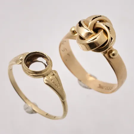 Ringar 2st defekta i 14K, 4,16g.