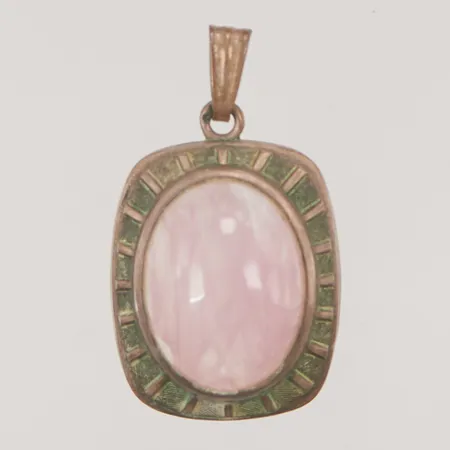 Hänge rosenkvarts 24mm 830/1000 Silver 4,6g.