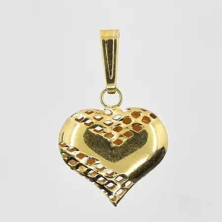 Hänge hjärta GHA längd 20mm, bredd 14mm, 18K. Vikt: 0,7 g