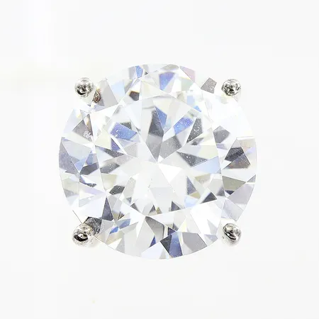 Hänge med vit sten Ø15mm, silver 925/1000. Vikt: 6 g