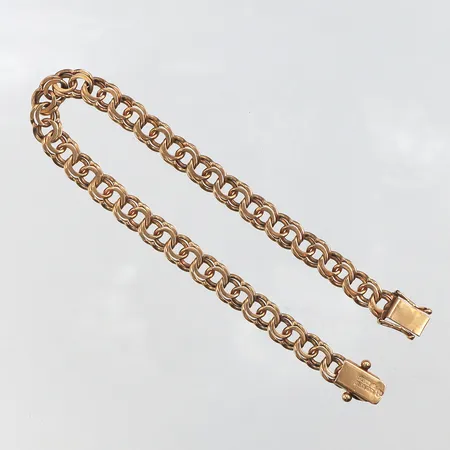 Armband Bismarck,Hildens Guldvaror AB,slitage,längd ca 19 cm,bredd 6.3 mm,18k. Vikt: 13,9 g