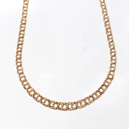 Collier Bismarck,Svedbom Köping,längd ca 43 cm,bredd ca 3.4-5.8 mm,18k. Vikt: 11,2 g
