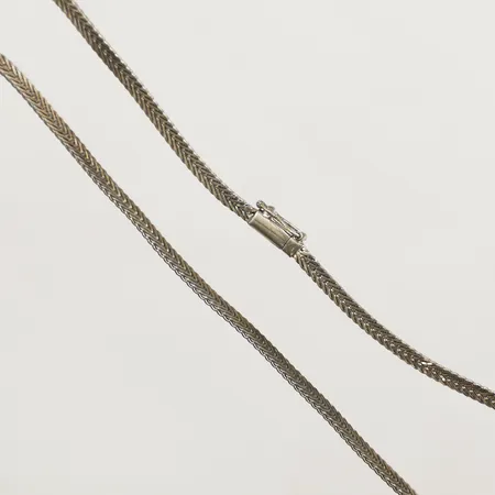 Collier rävsvans längd 42,5cm, bredd 3,3mm skev 835/1000 silver  Vikt: 12 g