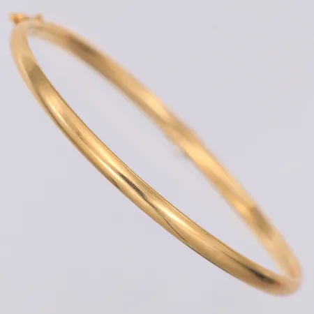 Armband stelt Ø60mm ihåligt bredd 4mm, två bucklor, 18K Vikt: 6,6 g