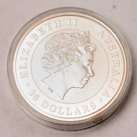 Silvertacka, Elisabeth II 2011, Australian Kookaburra, 999/1000, 1000g.