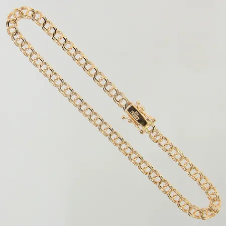 Armband Bismarck GHA längd 19cm bredd 3,7mm, lagad länk, 18K Vikt: 5,1 g