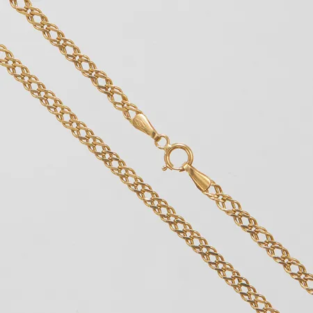 Kedja Trådlänk längd45cm, bredd 3mm, GHA, 18K, Vikt: 3,2g Vikt: 3,2 g