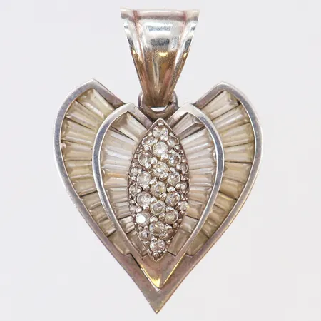 Hänge med vita stenar 34x23mm ink ögla Silver 925/1000.  Vikt: 6,8 g