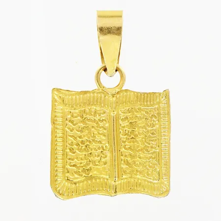 Hänge med text längd 25mm, bredd 16mm, bucklig ögla, 18K Vikt: 0,8 g