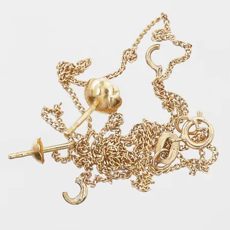 Diverse guld, skadat/defekt 14K guld Vikt: 1,4 g