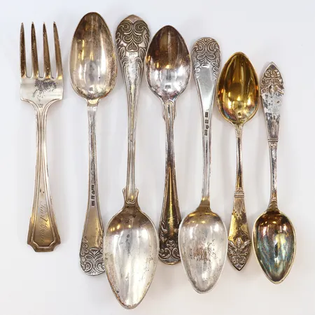 Bestick längd 11-14cm Silver 830/1000.  Vikt: 84,3 g