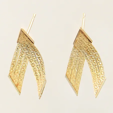 Örhängen 25x12mm saknar snurrebusar ostämplade 14K Vikt: 1,3 g