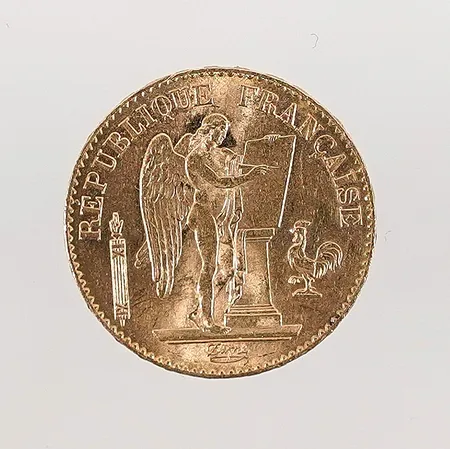 Mynt 20 Franc Ängel 1895 Ø21mm 21,6k 6,4g Vikt: 6,4 g