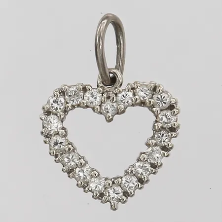 Hänge med briljantslipade diamanter 18x ca 0,01ct, ca 12x13mm, 18K guld. Vikt: 1,5 g