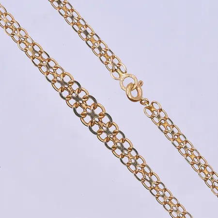 Collier doserad X-länk längd 45,5 cm, bredd 4-7 mm 18K. Vikt: 12 g