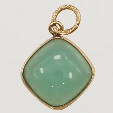 Hänge med krysopras Ø12mm, 18K Vikt: 1,4 g