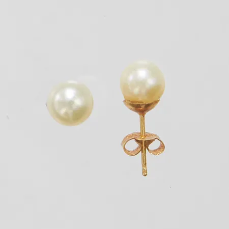 Örhängen med pärlor, stift, Ø6,5mm, 18K, Vikt: 1,2g Vikt: 1,2 g