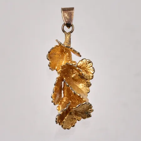 Hänge mått 16x41mm, Flora Danica Danmark, slitage på förgyllning, silver 925/1000, 4,67g.