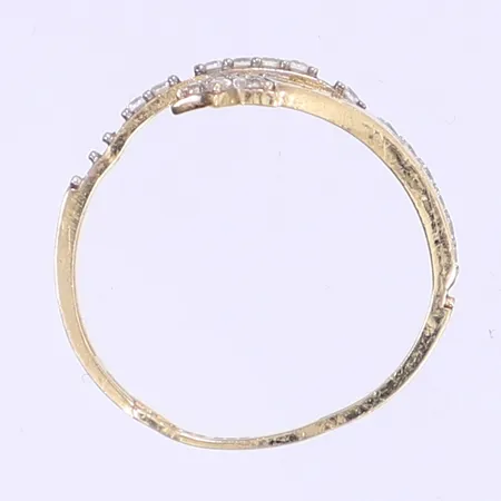 Ring med vita stenar defekt saknar stenar skev skena 14K Vikt: 1,1 g