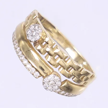 Ring med vita stenar stl:17¼ 14K Vikt: 2,5 g