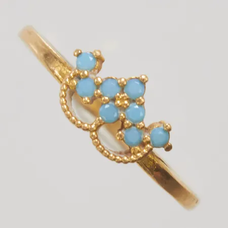 Ring med opalinglas, stl:16, bredd 1,5-6mm, 18K, Vikt: 1,3g Vikt: 1,3 g