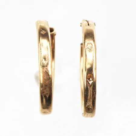 Örhängen paret,diameter ca 23.2 mm,18k. Vikt: 3,6 g