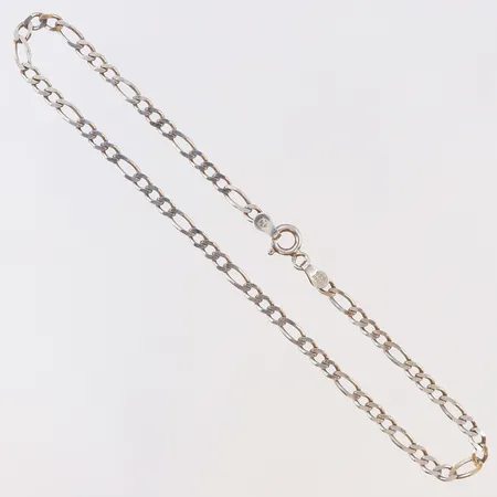 Vristlänk Figaro längd 24,5cm bredd 2,5mm Silver 925/1000.  Vikt: 3,5 g